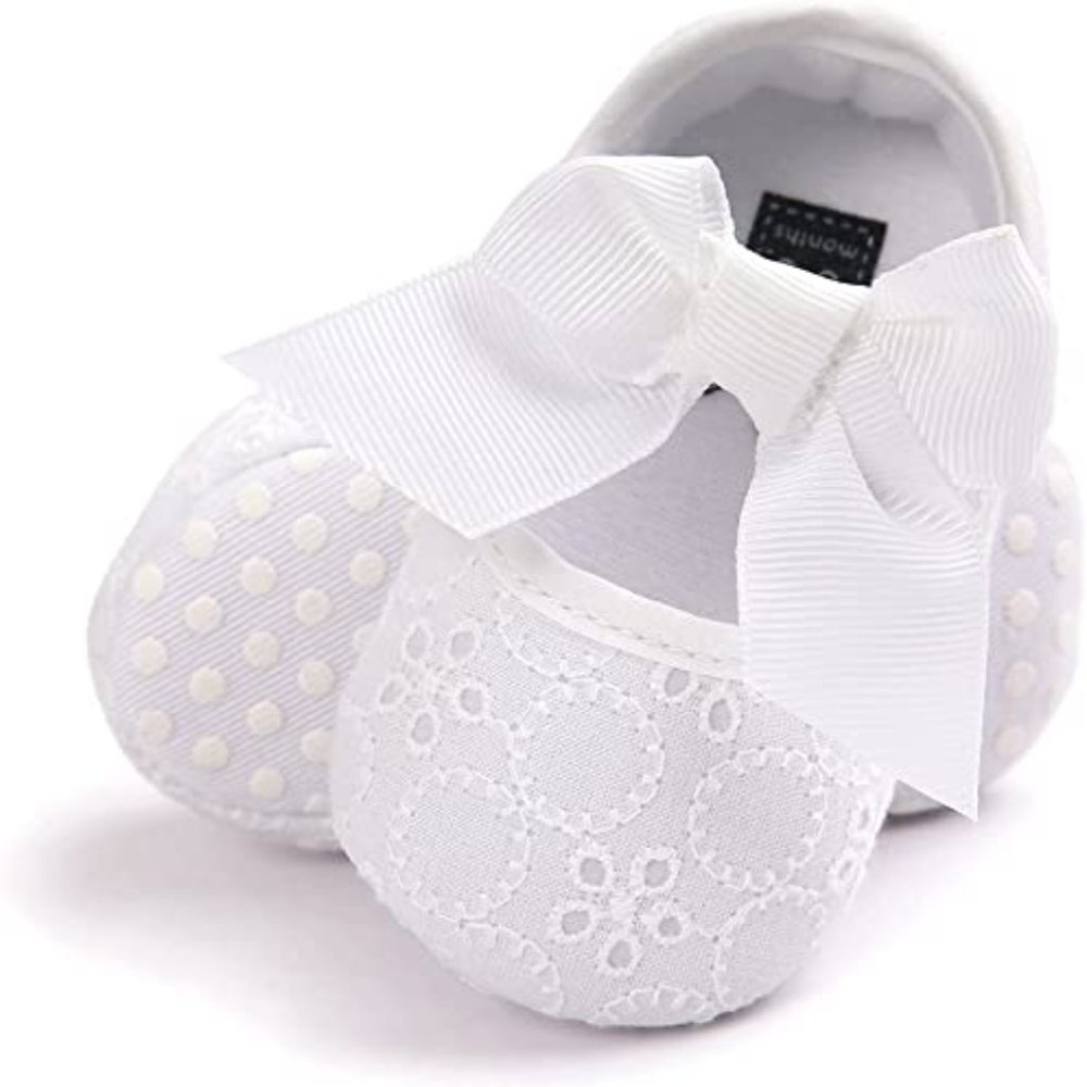 White Baby Girl Shoes Baptism Christening Outfit Crib Shoes Birthday Weddding